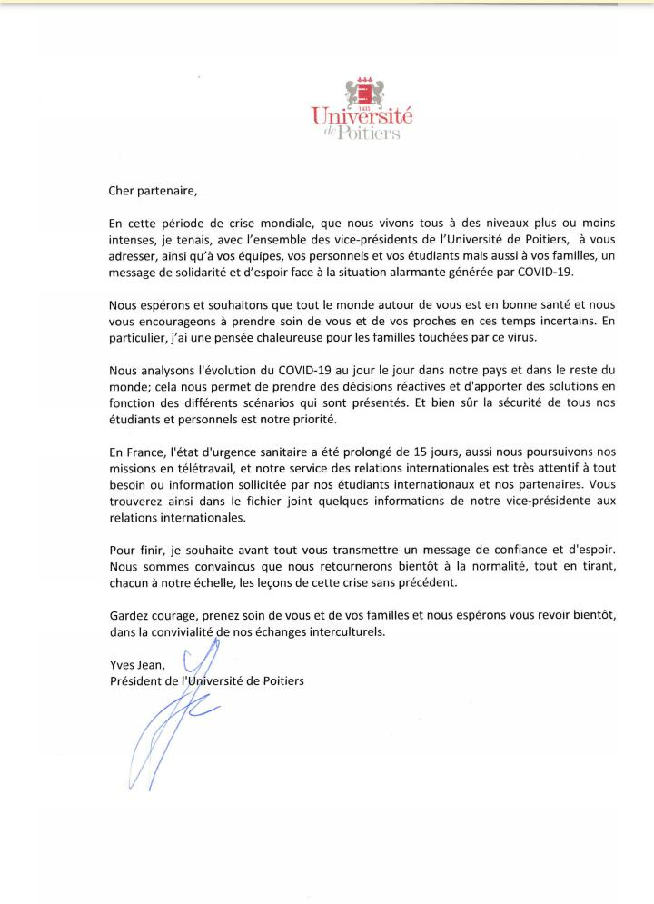 اعلام همبستگی دانشگاه پوآتیه فرانسه با دانشگاه علوم پزشکی یاسوج