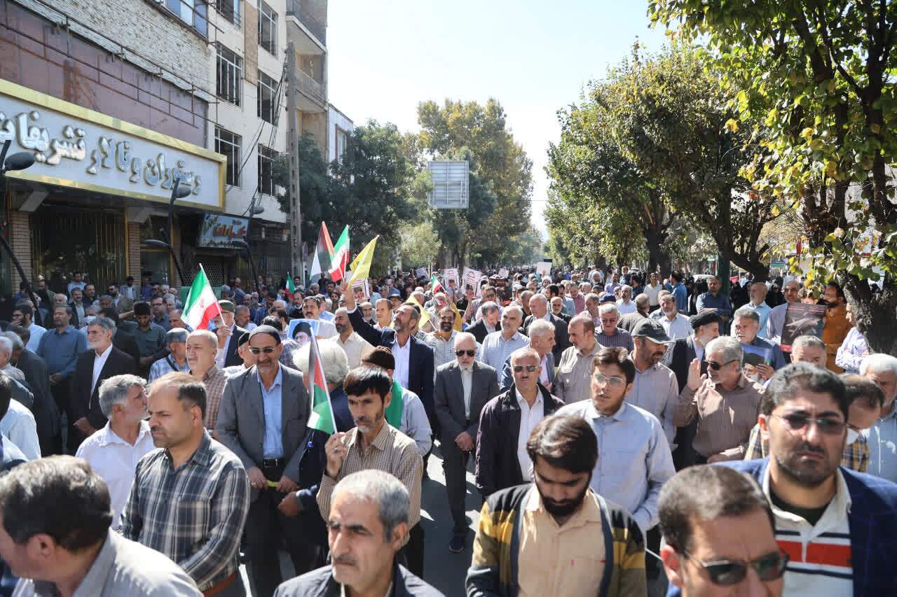 راهپیمایی «بشارت نصر» در حمایت از مردم غزه در همدان برگزار شد + عکس