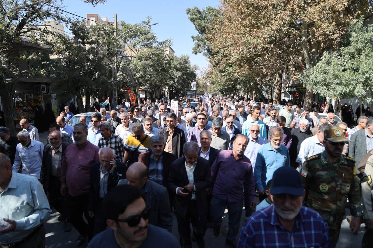 راهپیمایی «بشارت نصر» در حمایت از مردم غزه در همدان برگزار شد + عکس