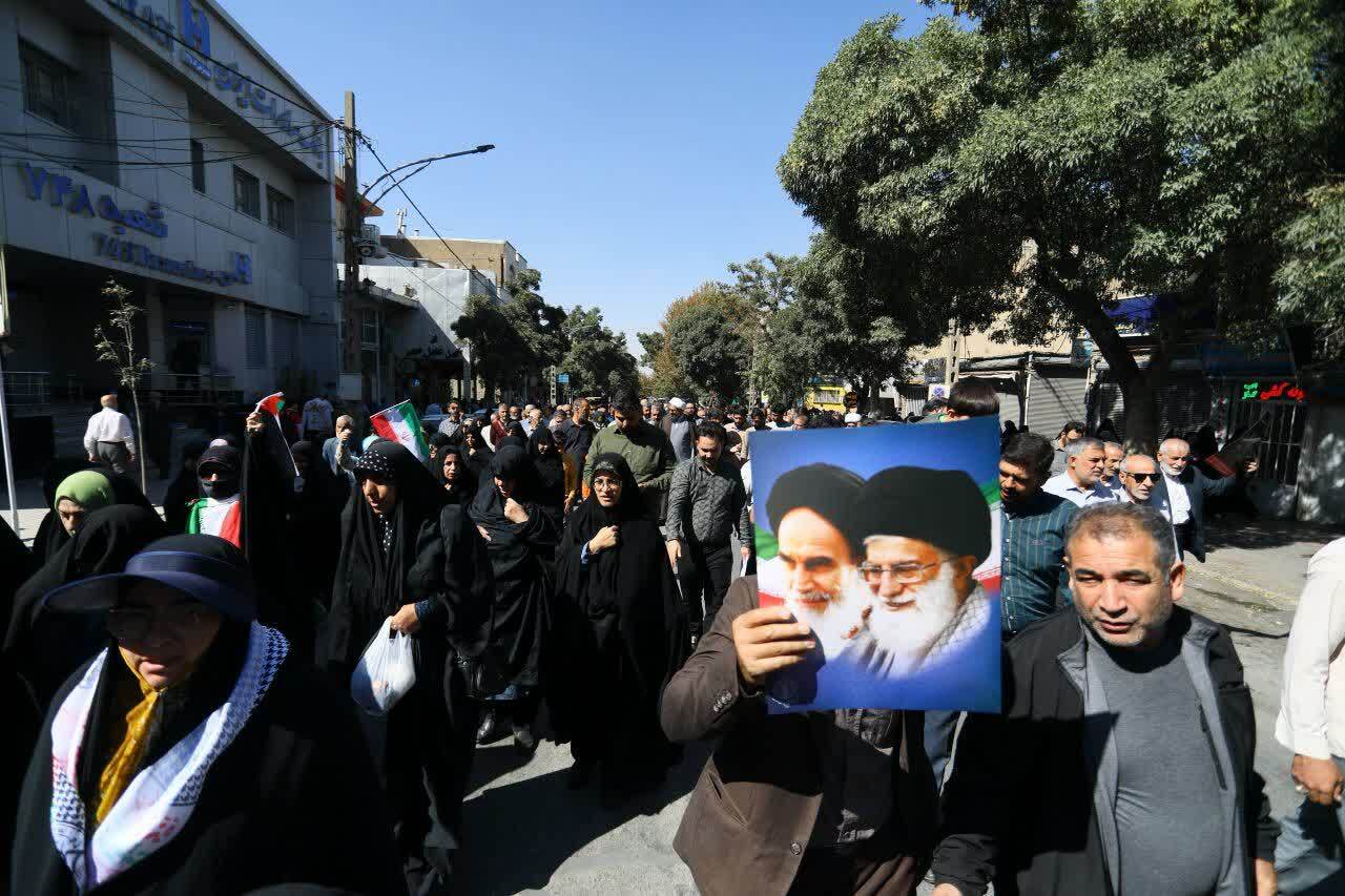 راهپیمایی «بشارت نصر» در حمایت از مردم غزه در همدان برگزار شد + عکس
