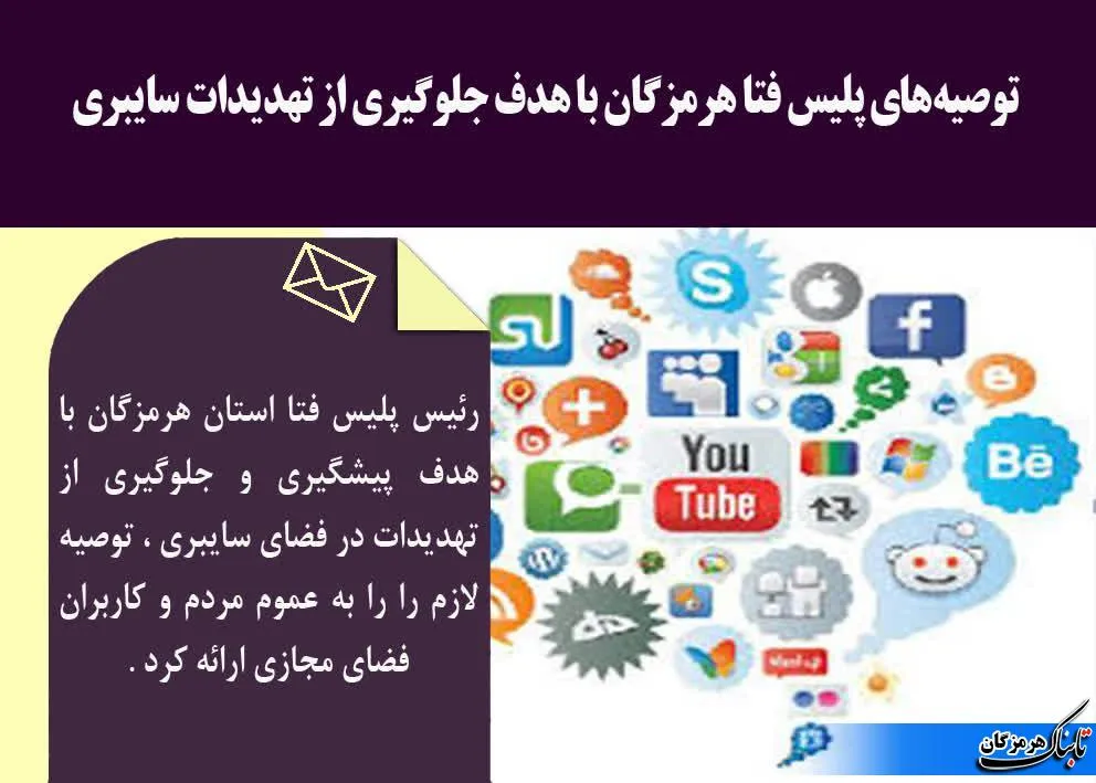 توصیه‌های پلیس فتا هرمزگان با هدف جلوگیری از تهدیدات سایبری