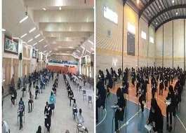 آغاز برگزاری امتحانات نهایی با رعایت پروتکل های بهداشتی و فاصله گذاری اجتماعی در هرسین
