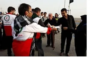 خدمات امدادی هلال احمر به 30377 زائر در دو مرز شلمچه و چذابه