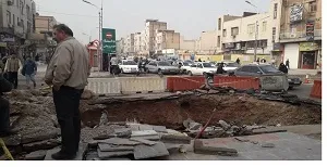 زمین در مرکز شهر اهواز نشست کرد