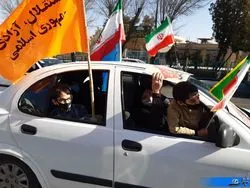 راهپیمایی موتوری و خودرویی ۲۲ بهمن در یزد برگزار شد